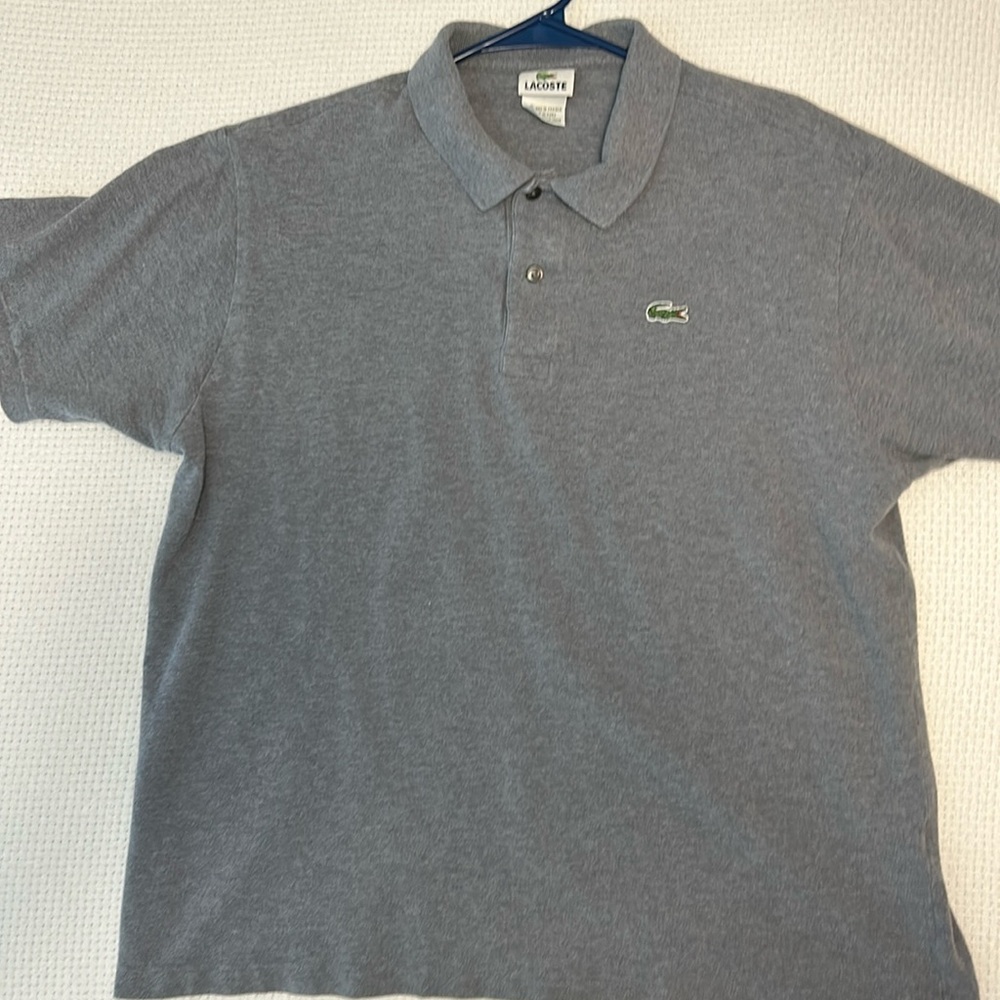 Lacoste Gray Polo Shirt Iconic Design Cotton Piqué
